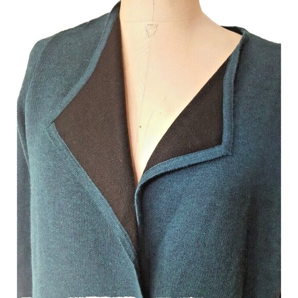 Catherine Malandrino teal boxy sweater cardigan blazer jacket XL - Picture 6 of 12
